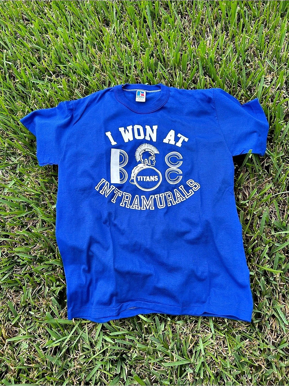 Vintage 90s Russell Athletic College Graphic Tee Size Medium